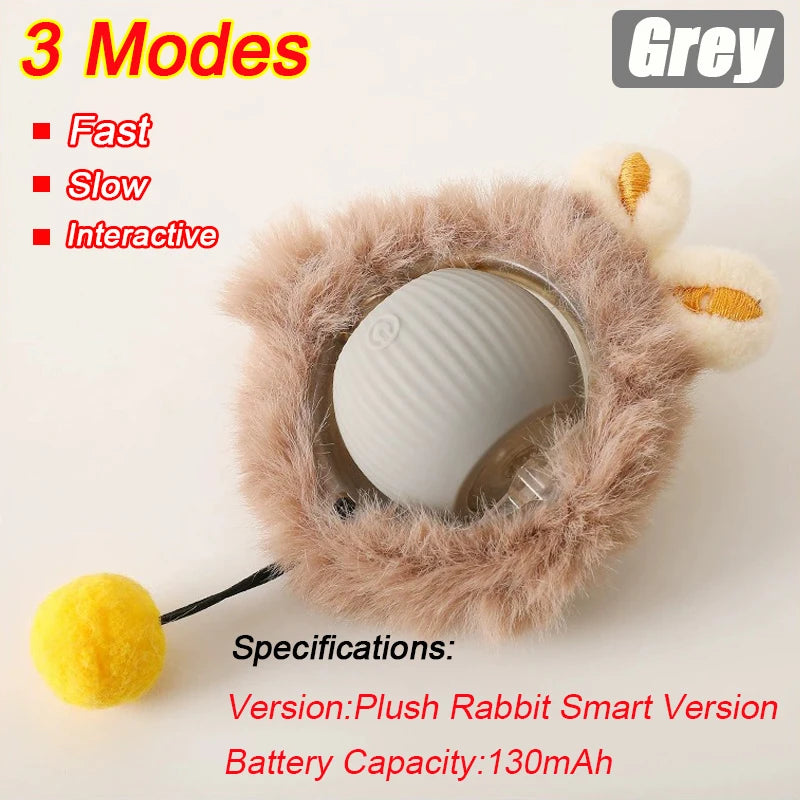 Pelota Interactiva Automática para Gatos - Juguete Eléctrico Recargable con Cola Imitación Ratón