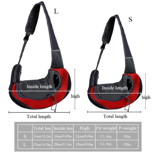Bolso Bandolera Portátil para Mascotas - Mochila de Nylon Acolchada para Perros Pequeños