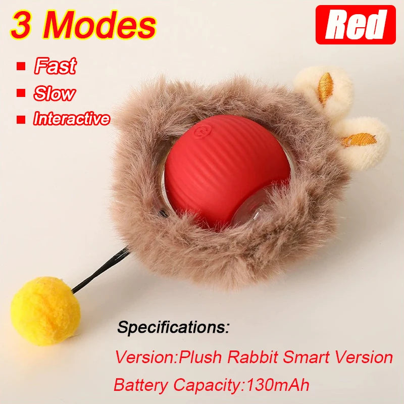 Pelota Interactiva Automática para Gatos - Juguete Eléctrico Recargable con Cola Imitación Ratón
