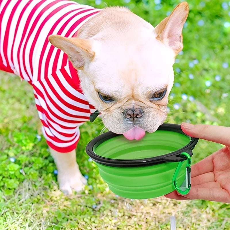 Tazón Portátil Plegable de Silicona TPR para Mascotas - Comedero y Bebedero para Gatos y Perros