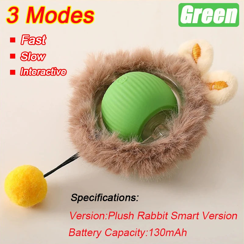 Pelota Interactiva Automática para Gatos - Juguete Eléctrico Recargable con Cola Imitación Ratón