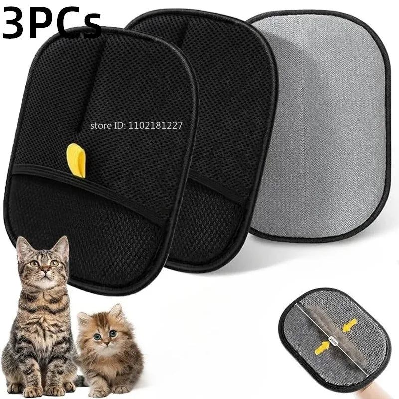 Guantes de Limpieza de Pelo para Mascotas - Guante de Aseo Doble Cara Reutilizable para Gatos y Perros