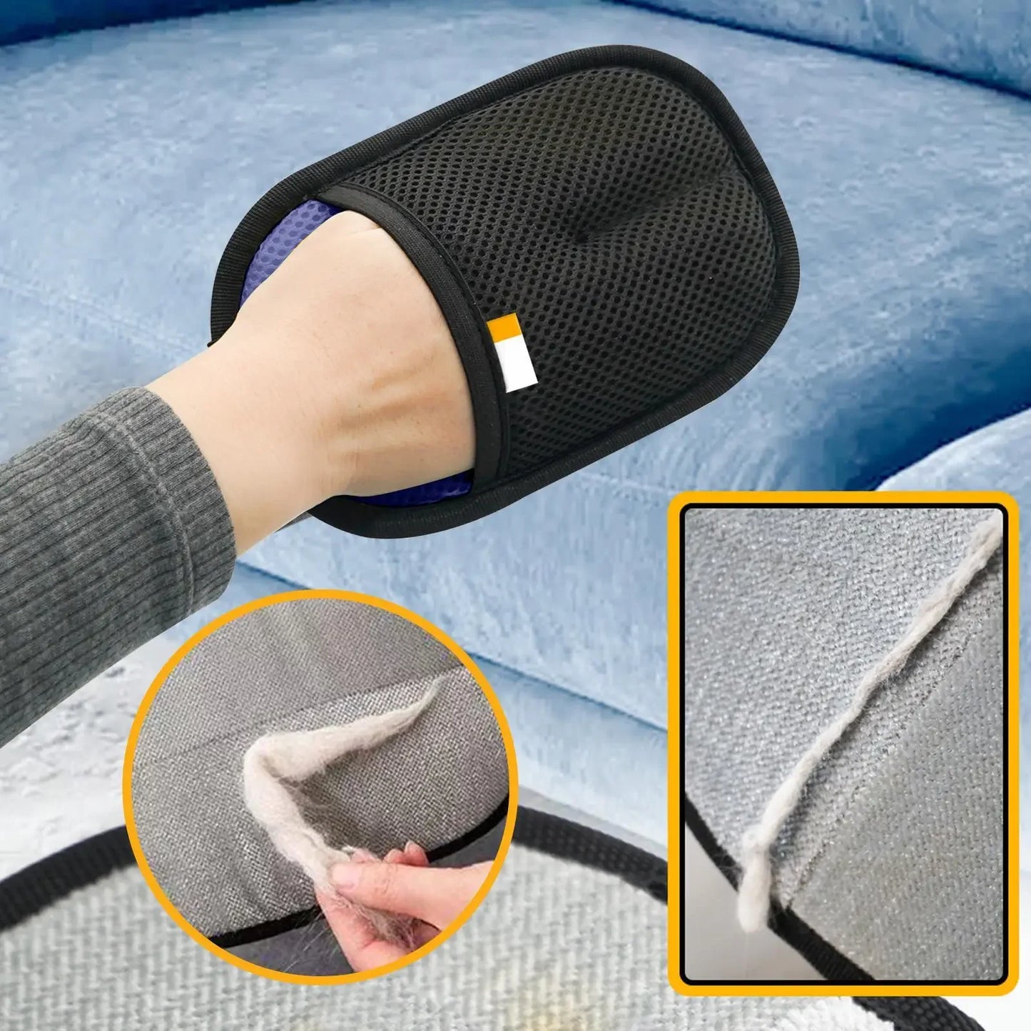 Guantes de Limpieza de Pelo para Mascotas - Guante de Aseo Doble Cara Reutilizable para Gatos y Perros