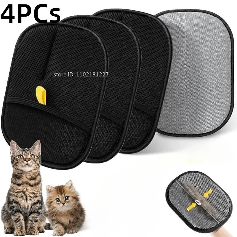 Guantes de Limpieza de Pelo para Mascotas - Guante de Aseo Doble Cara Reutilizable para Gatos y Perros