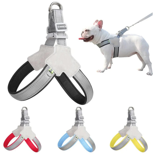 Arnés Reflectante para Perros Pequeños y Medianos - Chaleco Anti-Tirón con Correa de Pecho