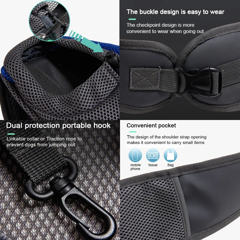 Mochila Transportadora para Mascotas - Bolso de Malla Transpirable para Gatos y Perros