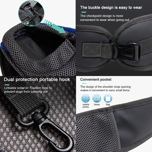 Mochila Transportadora para Mascotas - Bolso de Malla Transpirable para Gatos y Perros