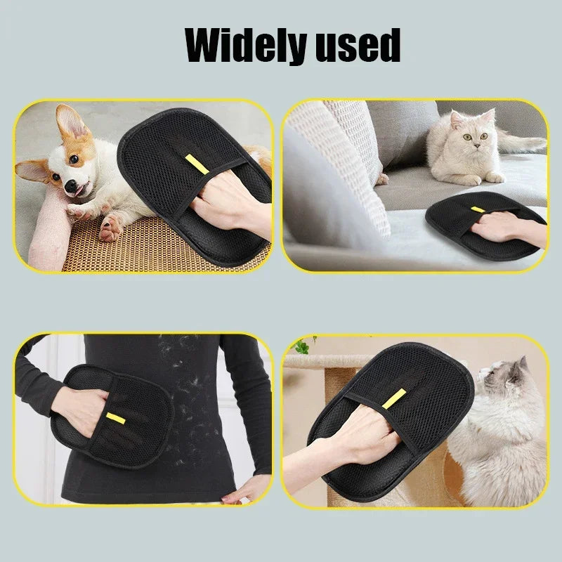 Guantes de Limpieza de Pelo para Mascotas - Guante de Aseo Doble Cara Reutilizable para Gatos y Perros