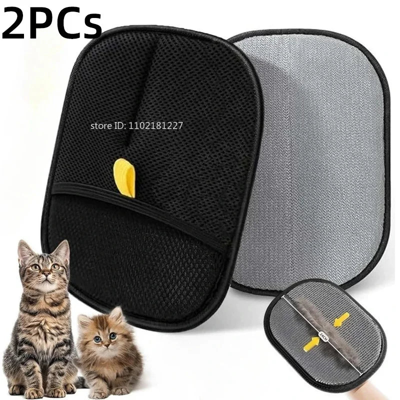 Guantes de Limpieza de Pelo para Mascotas - Guante de Aseo Doble Cara Reutilizable para Gatos y Perros
