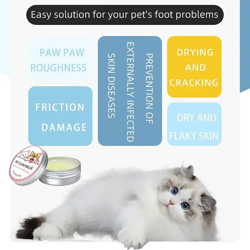 Bálsamo Protector para Almohadillas de Gatos y Perros 50g - Crema Hidratante para Patas y Nariz