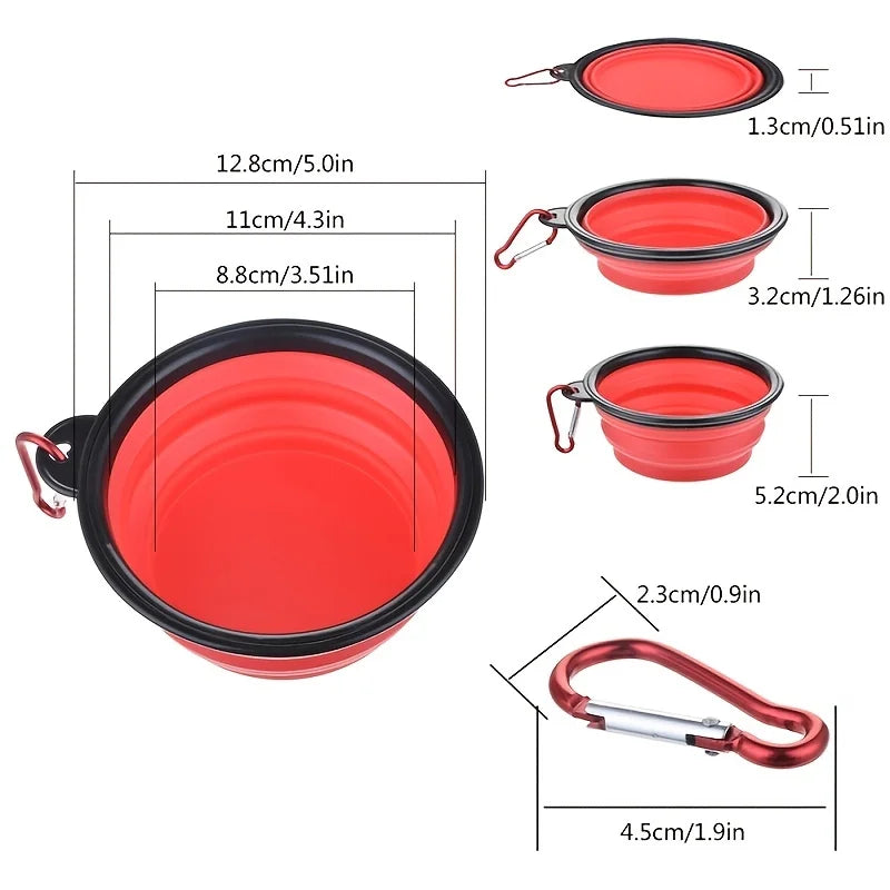 Tazón Portátil Plegable de Silicona TPR para Mascotas - Comedero y Bebedero para Gatos y Perros