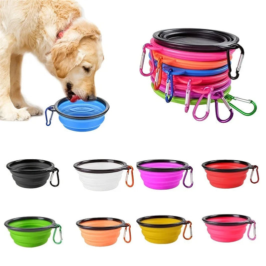 Tazón Portátil Plegable de Silicona TPR para Mascotas - Comedero y Bebedero para Gatos y Perros
