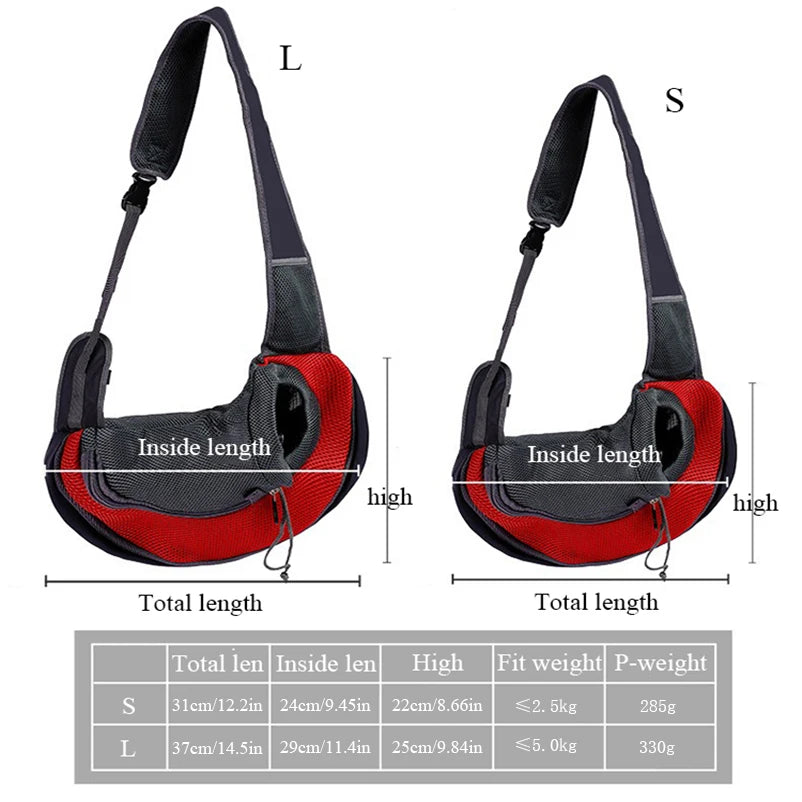 Bolso Bandolera Portátil para Mascotas - Mochila de Nylon Acolchada para Perros Pequeños