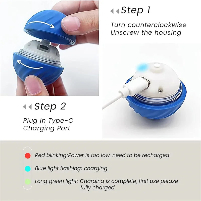 Pelota Interactiva Inteligente para Perros - Juguete Electrónico Automático con Movimiento y Rebote USB